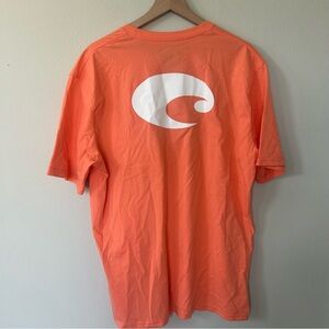 Costa C Wave Logo T-Shirt Salmon Pink Mens XXL Short Sleeve Cotton NWT